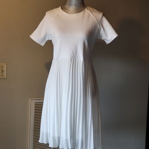Woosea, womens elegant, pleated, short sleeve swing dress.